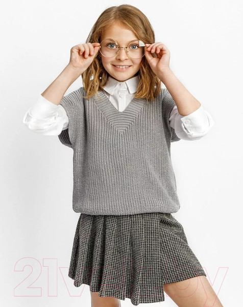 Изображение товара Жилет детский Amarobaby Knit / AB-OD21-KNIT10/11-122 (серый, р. 122)