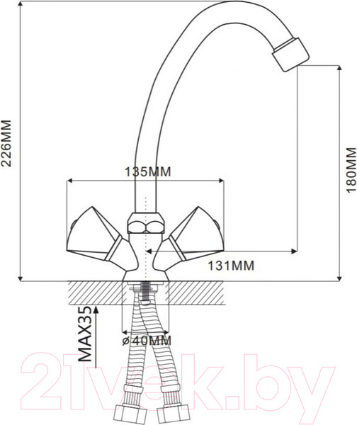Изображение товара Смеситель Ekko E41020-3