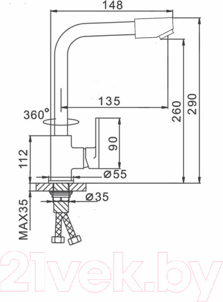 Изображение товара Смеситель Ekko E4323
