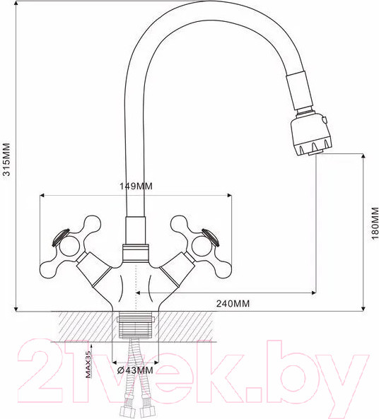 Изображение товара Смеситель Ekko E4360