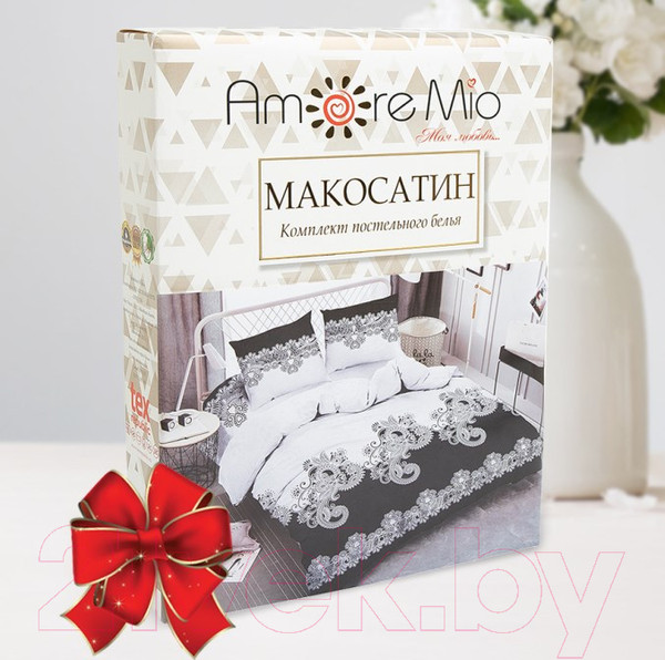 Изображение товара Комплект постельного белья Amore Mio Мако-сатин Setoff Микрофибра 2.0 24210 / 92992 (черный/белый)