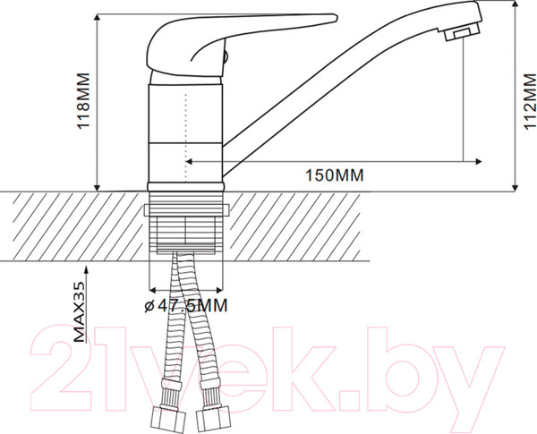 Изображение товара Смеситель Ekko E45102
