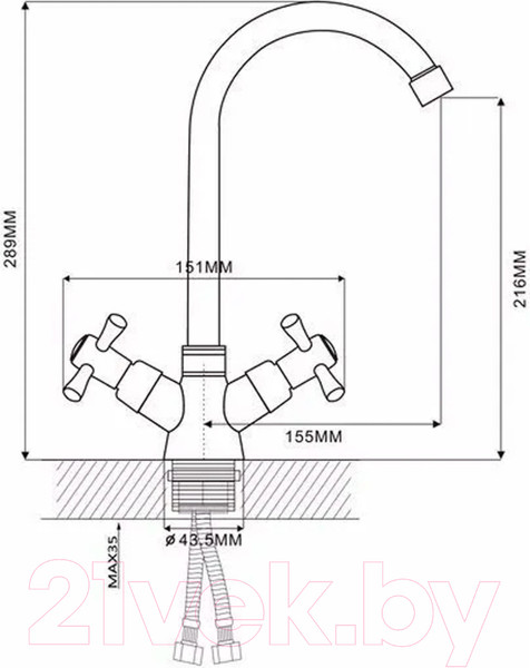 Изображение товара Смеситель Ekko E49118-7 (белый)
