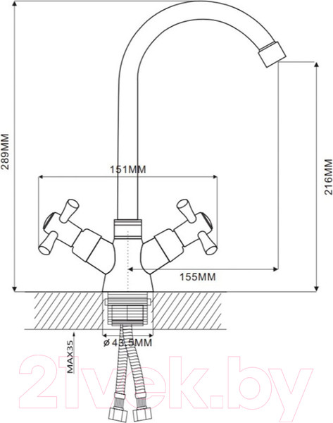Изображение товара Смеситель Ekko E49118-8 (черный)