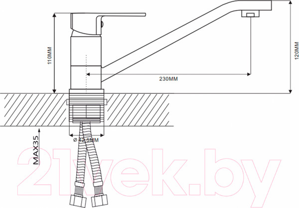 Изображение товара Смеситель Ekko E49304 (синий)
