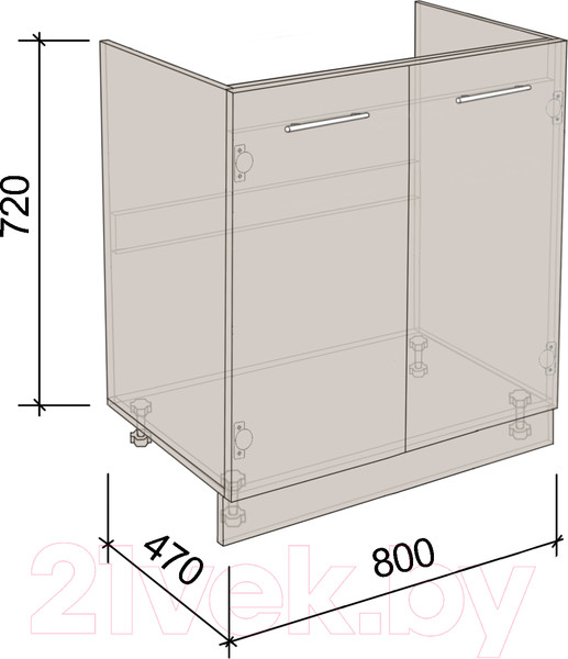Изображение товара Шкаф под мойку Артём-Мебель 800мм СН-114.22 (бетон спаркс)