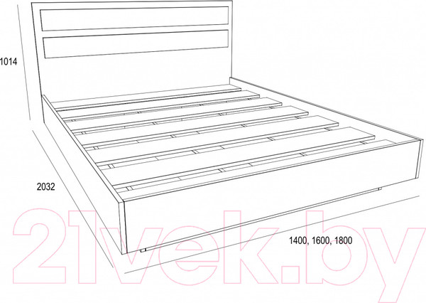 Изображение товара Двуспальная кровать Doma Лотос парящая 180x200 (белый/бетон серый)