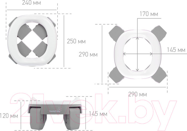 Изображение товара Дорожный горшок ROXY-KIDS HandyPotty / HP-255G (серый)