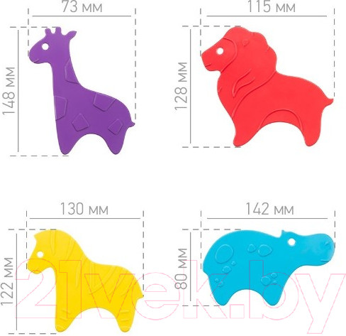 Изображение товара Набор ковриков для купания ROXY-KIDS Safari / RBM-015-SF (15шт)