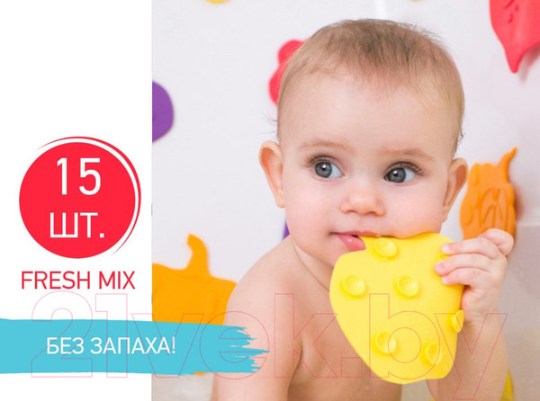 Изображение товара Набор ковриков для купания ROXY-KIDS Fresh Mix / RBM-15-FM (15шт)