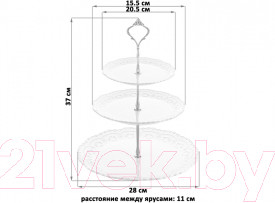 Изображение товара Ваза-этажерка Elan Gallery Белый узор / 540721