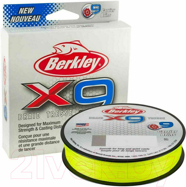 Изображение товара Леска плетеная Berkley Fishing X9 0.14мм 14.2кг 150м / 1486849 (желтый)