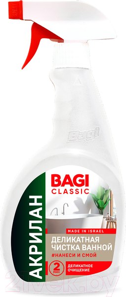 Изображение товара Чистящее средство для ванной комнаты Bagi Classic Акрилан Деликатная чистка (400мл)
