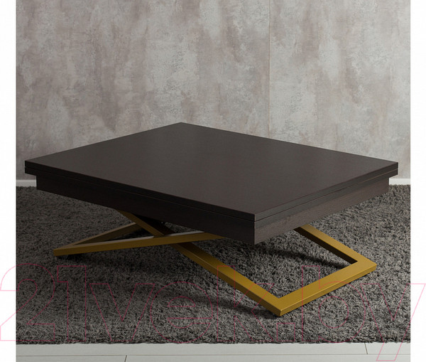 Изображение товара Стол-трансформер Levmar Cross D23/S90 (венге/золото)