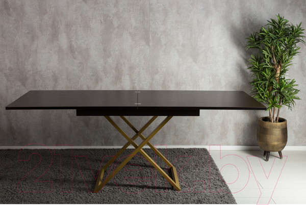 Изображение товара Стол-трансформер Levmar Cross D23/S90 (венге/золото)