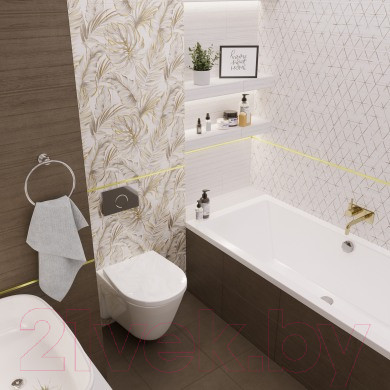 Изображение товара Декоративная плитка Beryoza Ceramica Brasiliana светло-бежевый (250x500)