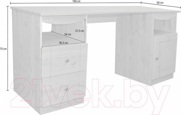 Изображение товара Письменный стол Dipriz Telde 160 Д.40019.2 (бейц ОТТО)