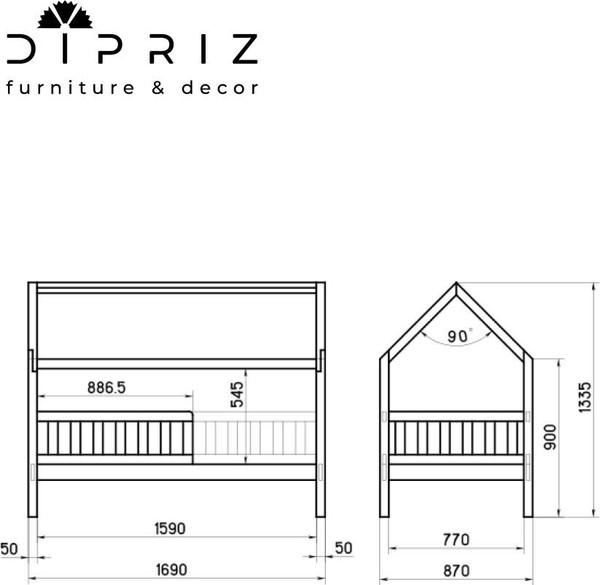 Изображение товара Стилизованная кровать детская Dipriz Д.80011.1 (белый)