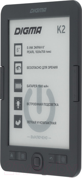 Изображение товара Электронная книга Digma K2 (темно-серый)