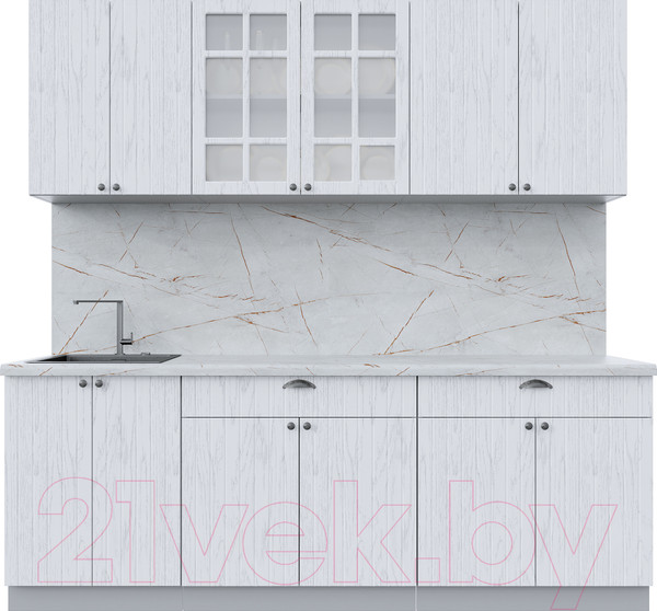 Изображение товара Кухонный гарнитур Интерлиния Берес 2.2А (дуб полярный/серый каспий)