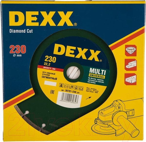 Изображение товара Отрезной диск алмазный Dexx 36701-230-z01