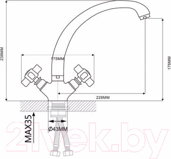 Изображение товара Смеситель Ekko by Maxonor MN4218