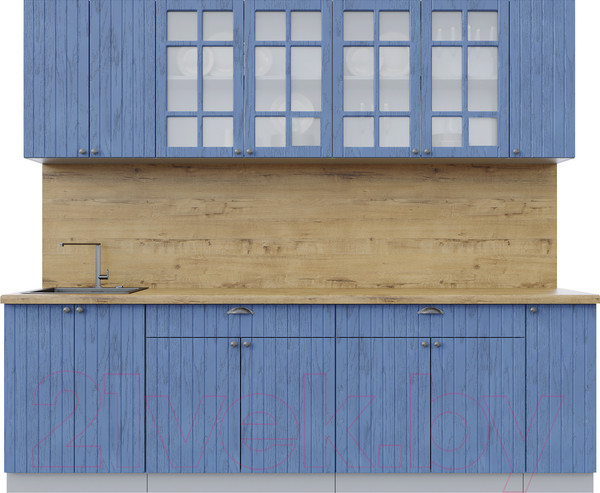 Изображение товара Кухонный гарнитур Интерлиния Берес 2.5А (дуб лазурный/дуб бунратти)