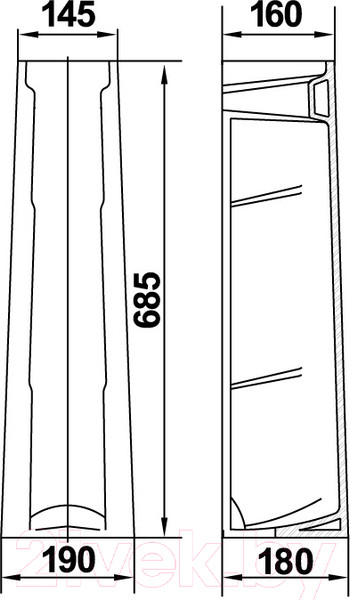 Изображение товара Умывальник Керамин Милан 55 (с пьедесталом)