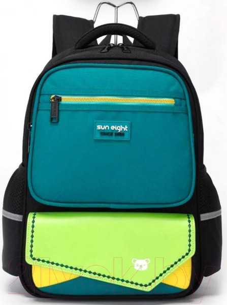 Изображение товара Школьный рюкзак Sun Eight SE-22001 (зеленый/черный)