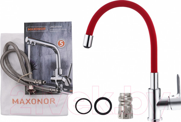 Изображение товара Смеситель Ekko by Maxonor MN70112-6 (красный/хром)