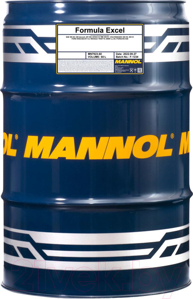 Изображение товара Моторное масло Mannol Formula Excel 5W40 SN / MN7923-60 (60л)