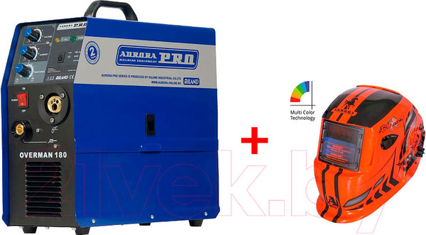 Изображение товара Полуавтомат сварочный AURORA Overman 180 + Маска Хамелеон A777c / Aurora Overman 180+A777c