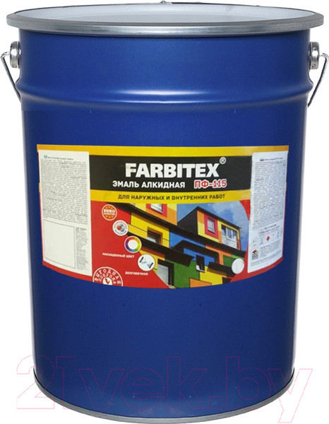 Изображение товара Эмаль Farbitex ПФ-115 (10кг, ярко-зеленый)
