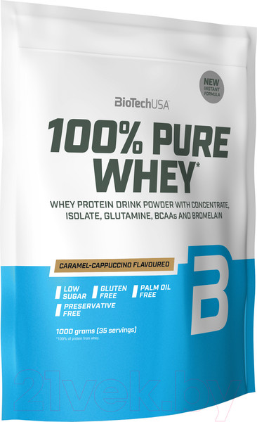 Изображение товара Протеин BioTechUSA 100% Pure Whey (1кг, карамель-капучино)