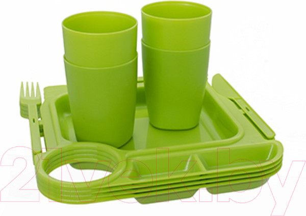 Изображение товара Набор пластиковой посуды Berossi Fiesta ИК 82080000 (майская зелень)