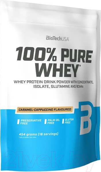 Изображение товара Протеин BioTechUSA 100% Pure Whey  (454г, карамель-капучино)