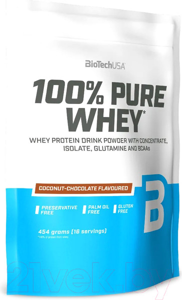 Изображение товара Протеин BioTechUSA 100% Pure Whey (454г, кокос-шоколад)
