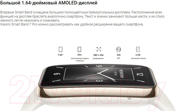 Изображение товара Фитнес-браслет Xiaomi Mi Smart Band 7 pro M2141B1 / BHR5970GL (черный)