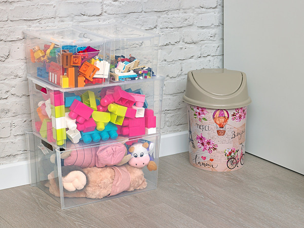 Изображение товара Ящик для хранения Violet Модуль М2 с крышкой / 6618100 (18л, прозрачный)