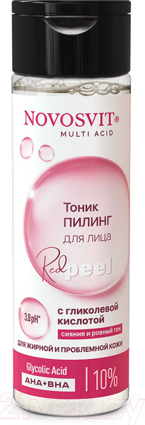 Изображение товара Тоник для лица Novosvit Пилинг С гликолевой кислотой (200мл)