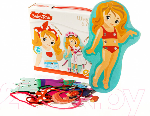 Изображение товара Развивающий игровой набор Baby Toys Шнуровки и липучки. Наряди Милу / 02925