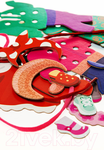 Изображение товара Развивающий игровой набор Baby Toys Шнуровки и липучки. Наряди Милу / 02925