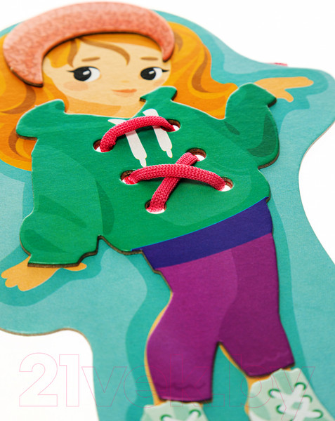 Изображение товара Развивающий игровой набор Baby Toys Шнуровки и липучки. Наряди Милу / 02925