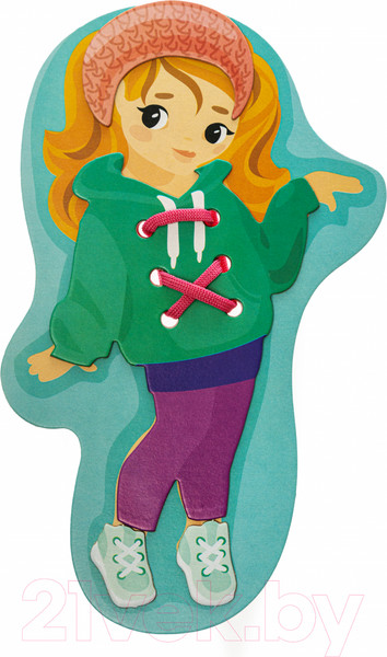 Изображение товара Развивающий игровой набор Baby Toys Шнуровки и липучки. Наряди Милу / 02925