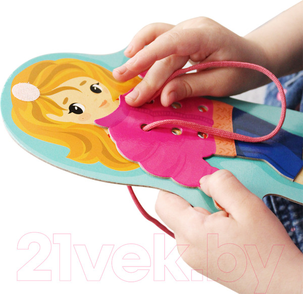 Изображение товара Развивающий игровой набор Baby Toys Шнуровки и липучки. Наряди Милу / 02925