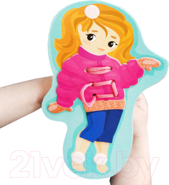 Изображение товара Развивающий игровой набор Baby Toys Шнуровки и липучки. Наряди Милу / 02925