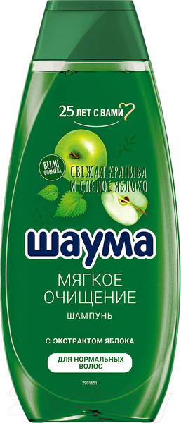 Изображение товара Шампунь для волос Шаума Мягкое очищение с экстрактом яблока (370мл)