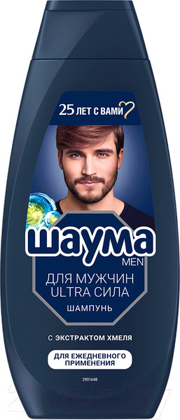 Изображение товара Шампунь для волос Шаума Men Ultra Сила с экстрактом хмеля (360мл)