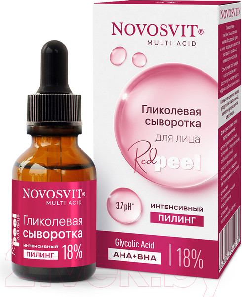 Изображение товара Сыворотка для лица Novosvit Гликолевая интенсивный пилинг 18% (25мл)