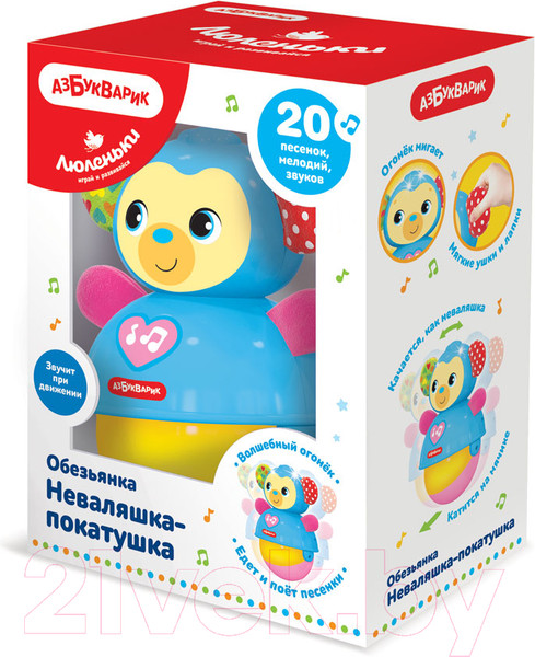 Изображение товара Развивающая игрушка Азбукварик Обезьянка. Неваляшка-покатушка / 2767